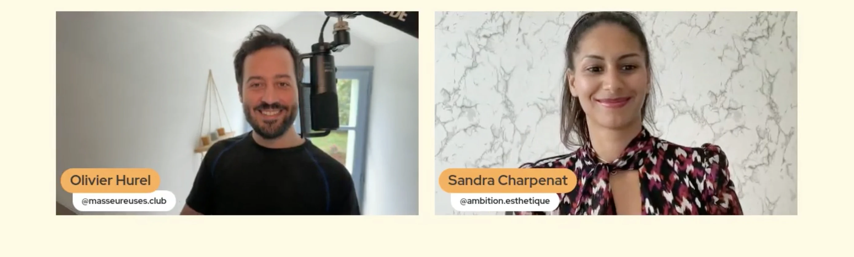 Olivier Hurel et Sandra Charpenat pendant la conférence Faire de sa carte de prestations un puissant aimant à clients au Sommet des Masseur·euse·s